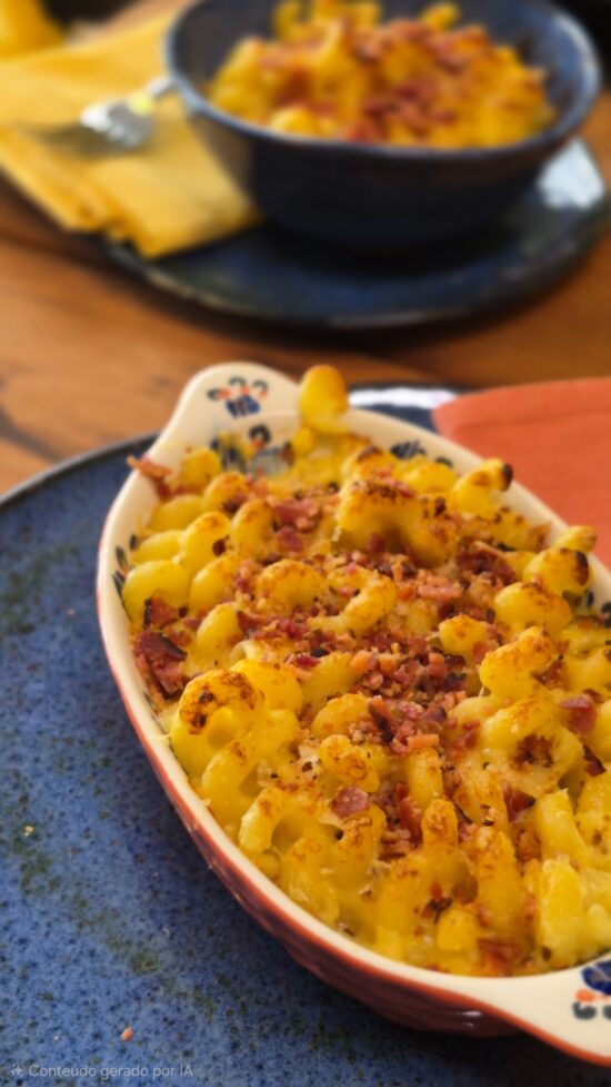 Mac And Cheese com farofa de Bacon