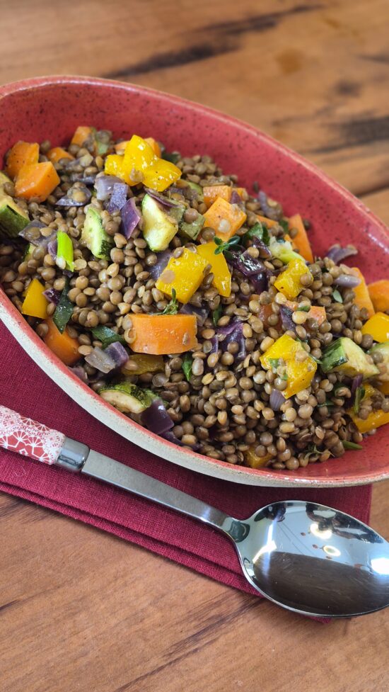 Salada Morna de Lentilha com Legumes