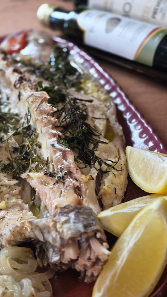 Peixe Assado com Azeite Boena e Ervas